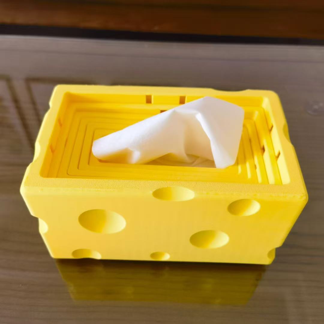 3D Printing Question - 3D-gedruckte Käse-Taschentuchbox „Fragezeichen“ mit automatischem Absenkdrehmechanismus
