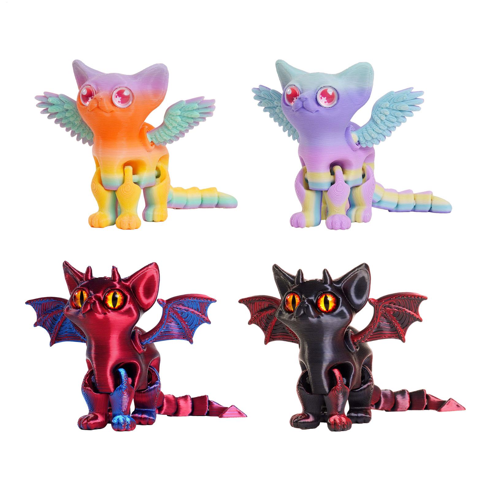 3D Printing Mockup - 3D-gedruckte Tierfigur: Bewegliche Katzenfigur mit mehreren