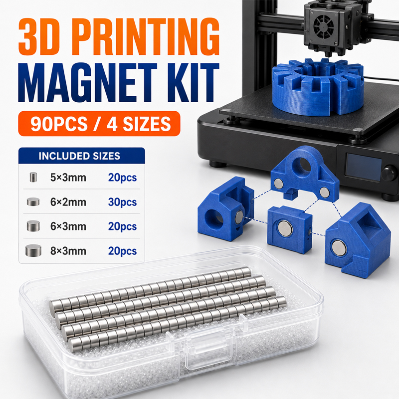 Enclosure 3D Printing - 90-teiliges 3D-Druck-Magnet-Set, 4 Größen 5x3 6x2