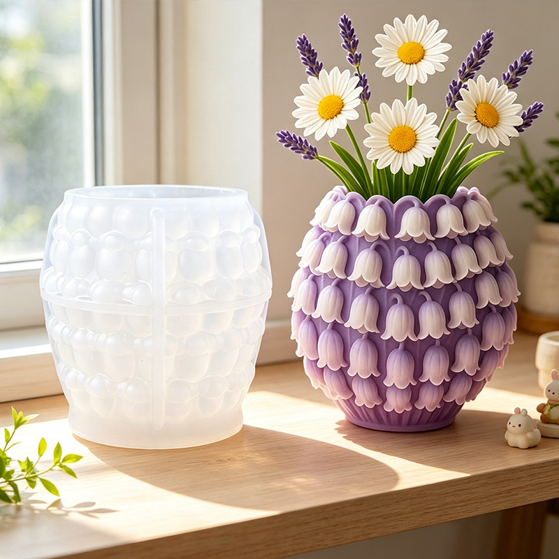 3D Printing Pot - 3D Maiglöckchen-Vasen-Silikonform DIY Stifthalter Blumentopf Aufbewahrungsbehälter