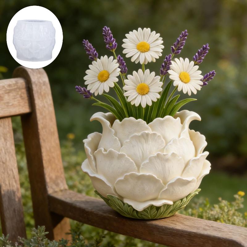 3D Printing Pot - 3D Handgefertigte Pfingstrosen-Blumentopf-Silikonform für DIY Luxuriösen