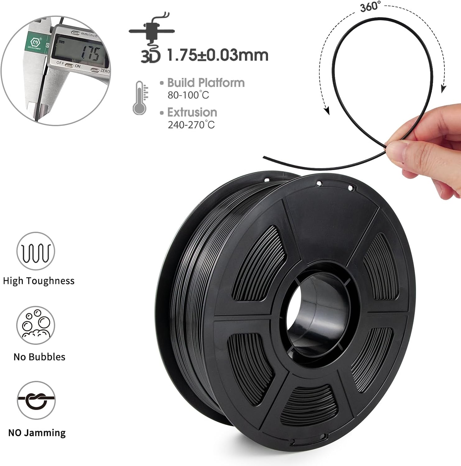 Schwarzes ASA-Filament-Bündel  – Asa Filament Outdoor Bewertung und Preis